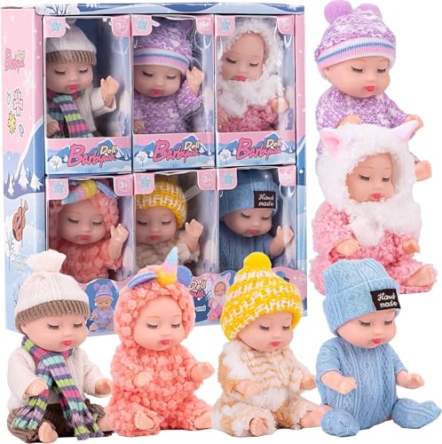 JOAASU Babypuppe, 6 Stück Mini Babypuppen, Kleine Puppe, Newborn Reborn Baby, Puppe und Kleidung Set, Mini Reborn Puppen, Baby Minis Puppen, Für Mädchen ab 3 Jahren, Spielzeug Geschenk JOAASU Babypuppe, 6 Stück Mini Babypuppen, Kleine Puppe, Newborn Reborn Baby, Puppe und Kleidung Set, Mini Reborn Puppen, Baby Minis Puppen, Für Mädchen ab 3 Jahren, Spielzeug Geschenk von JOAASU