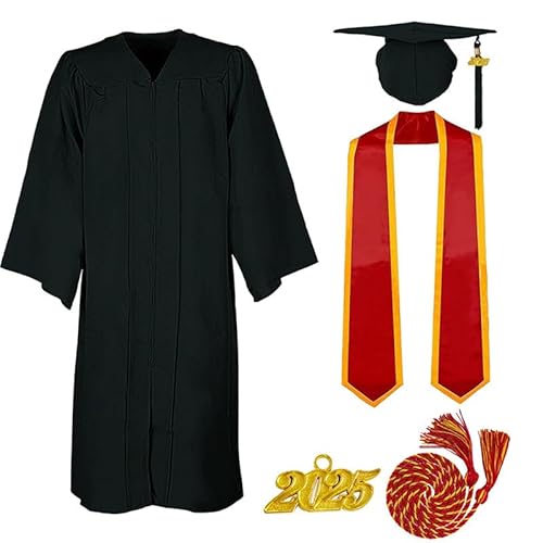 JOAAZAR Abschluss Talar mit Hut 2025 Absolventen Robe Graduation Robe und Hut Bachelor Abschluss Kleid Uni Master Kostüm Geschenke Absolventen Akademischer Herren Damen für Abschlussfeier von JOAAZAR