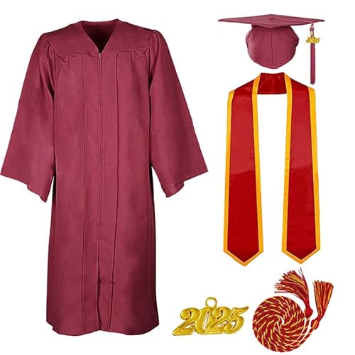 JOAAZAR Abschluss Talar mit Hut 2025 Absolventen Robe Graduation Robe und Hut Bachelor Abschluss Kleid Uni Master Kostüm Geschenke Absolventen Akademischer Herren Damen für Abschlussfeier von JOAAZAR