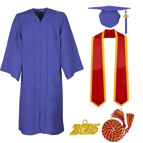 JOAAZAR Abschluss Talar mit Hut 2025 Absolventen Robe Graduation Robe und Hut Bachelor Abschluss Kleid Uni Master Kostüm Geschenke Absolventen Akademischer Herren Damen für Abschlussfeier von JOAAZAR