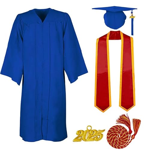 JOAAZAR Abschluss Talar mit Hut 2025 Absolventen Robe Graduation Robe und Hut Bachelor Abschluss Kleid Uni Master Kostüm Geschenke Absolventen Akademischer Herren Damen für Abschlussfeier von JOAAZAR