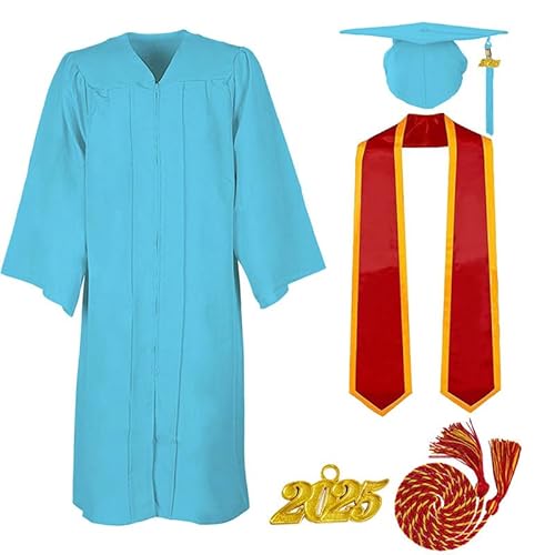 JOAAZAR Abschluss Talar mit Hut 2025 Absolventen Robe Graduation Robe und Hut Bachelor Abschluss Kleid Uni Master Kostüm Geschenke Absolventen Akademischer Herren Damen für Abschlussfeier von JOAAZAR