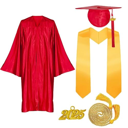 JOAAZAR Abschluss Talar mit Hut 2025 Absolventen Robe Graduation Robe und Hut Bachelor Uni Master Kostüm Geschenke Absolventen Akademischer Herren Damen für Abschlussfeier von JOAAZAR