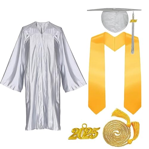 JOAAZAR Abschluss Talar mit Hut 2025 Absolventen Robe Graduation Robe und Hut Bachelor Uni Master Kostüm Geschenke Absolventen Akademischer Herren Damen für Abschlussfeier von JOAAZAR