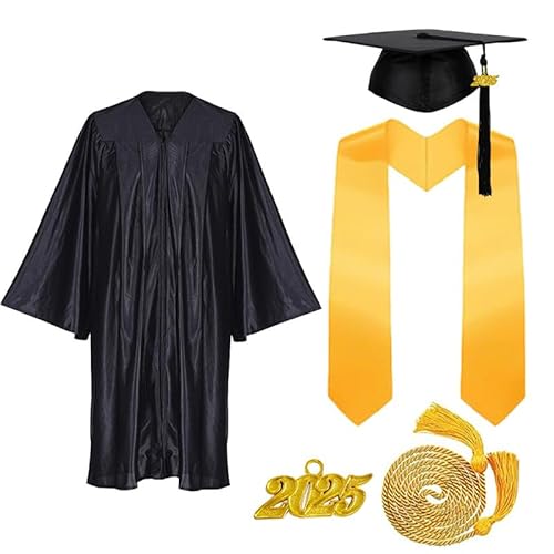 JOAAZAR Abschluss Talar mit Hut 2025 Absolventen Robe Graduation Robe und Hut Bachelor Uni Master Kostüm Geschenke Absolventen Akademischer Herren Damen für Abschlussfeier von JOAAZAR