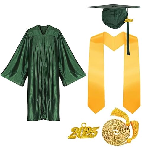 JOAAZAR Abschluss Talar mit Hut 2025 Absolventen Robe Graduation Robe und Hut Bachelor Uni Master Kostüm Geschenke Absolventen Akademischer Herren Damen für Abschlussfeier von JOAAZAR