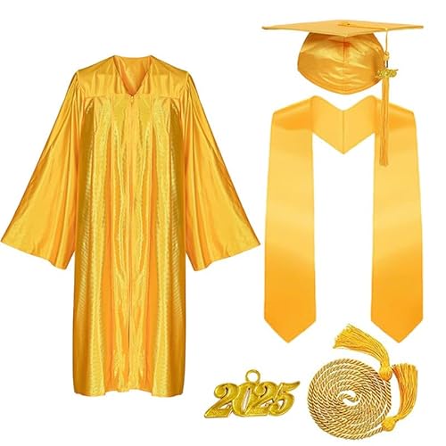 JOAAZAR Abschluss Talar mit Hut 2025 Absolventen Robe Graduation Robe und Hut Bachelor Uni Master Kostüm Geschenke Absolventen Akademischer Herren Damen für Abschlussfeier von JOAAZAR