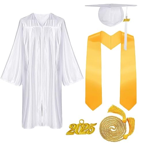 JOAAZAR Abschluss Talar mit Hut 2025 Absolventen Robe Graduation Robe und Hut Bachelor Uni Master Kostüm Geschenke Absolventen Akademischer Herren Damen für Abschlussfeier von JOAAZAR