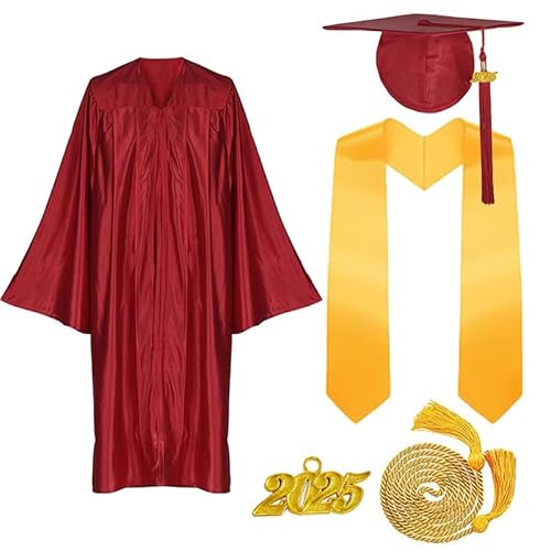 JOAAZAR Abschluss Talar mit Hut 2025 Absolventen Robe Graduation Robe und Hut Bachelor Uni Master Kostüm Geschenke Absolventen Akademischer Herren Damen für Abschlussfeier von JOAAZAR