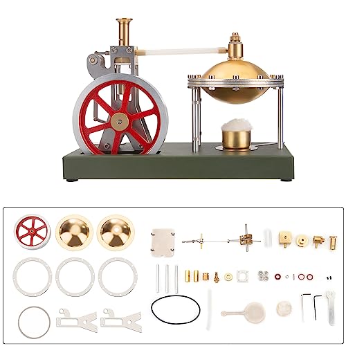 JOENI Vertikales Dampfmaschinen Modell, DIY Assembly Retro Dampfmaschine Modell Bausatz mit Kugelförmiger Kessel, Physical Experimentier Spielzeug für Erwachsene und Kinder von JOENI