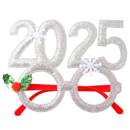 JOERBABU 2025 Weihnachtsbrille Urlaub Brillen Rahmen Weihnachten Kostüm Brille 2025 Neujahr Party Brille von JOERBABU