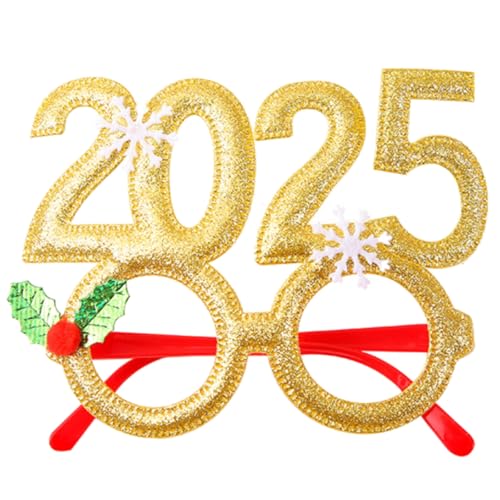 JOERBABU 2025 Weihnachtsbrille Urlaub Brillen Rahmen Weihnachten Kostüm Brille 2025 Neujahr Party Brille von JOERBABU