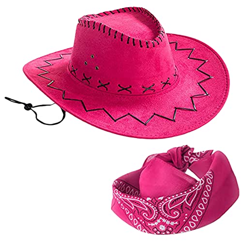 JOERBABU Cowboyhut, Hut, Bandanas, Junggesellinnenabschied, Westernparty, Hüte, Reisen, Cowgirl-Hut, Frauenhut, Cosplay von JOERBABU