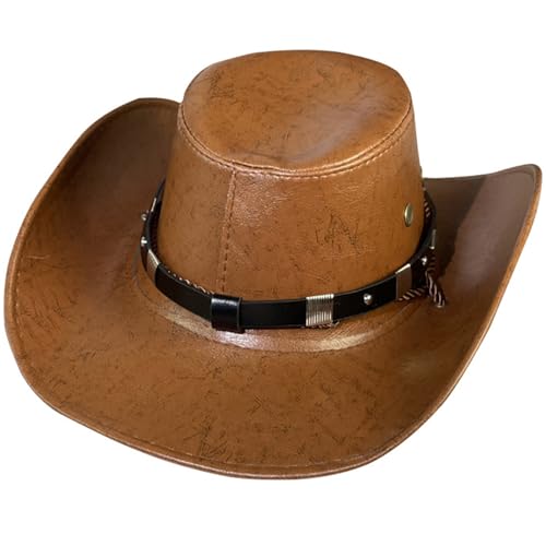 JOERBABU Cowboyhut, handgefertigter Hut, Gentleman-Hut für Damen, Herren, Verkleidungsparty, Unisex für Camping von JOERBABU