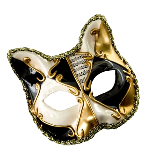 JOERBABU Unisex Elegant Karneval Venezianer Katzen für Halloween Cosplay Zubehör Vintage Maskeraden Halbgesichtsbedeckung von JOERBABU