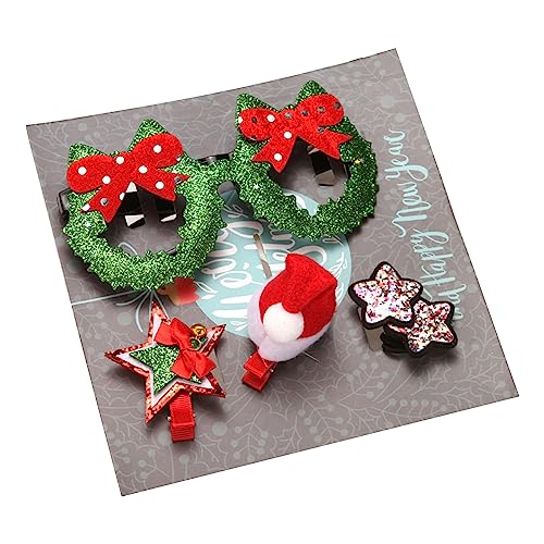 JOERBABU Weihnachts-Haarschmuck mit Weihnachtsmann-Brille, Festival-Party, Haarnadel, Geweih, Haarspange, Cosplay-Kostüm, Kopfschmuck, Geschenk-Set von JOERBABU