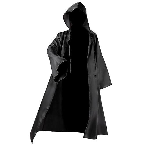 Halloween Costume Umhang,JOFONY Vampir Umhang mit Kapuze,Hoodies Robe Kostüm Cosplay Cape für Erwachsene und Kinder,Umhangkostüm für Halloween Karneval Kostümpartys(Schwarz Kinder) von JOFONY