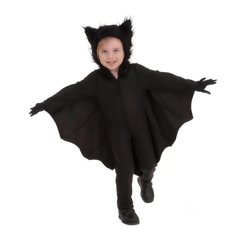 JOFONY Fledermaus Kostüm Kinder,Fledermauskostüm Vampir Kinder,Fledermausflügel Vampir,Fledermaus umhang Outfit Kinderkostüm für Halloween Karneval Kostümpartys(Schwarz Kinder) von JOFONY