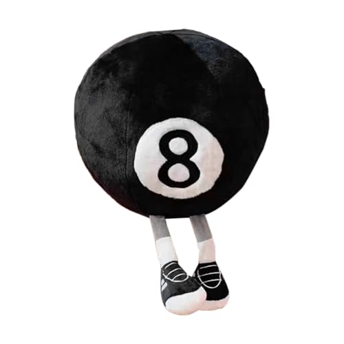 JOFUUM Billard, Schwarz, 8 lustige Sportspielzeuge, Plüschpuppen, Geschenk für Kinder, Billardpuppe, Schwarz, 8, 45 cm von JOFUUM