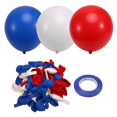 JOFUUM Rote, weiße und blaue Luftballons, 67 Stück rote, weiße und königsblaue Luftballons, 30,5 cm, patriotische Luftballons zum 4. Juli von JOFUUM