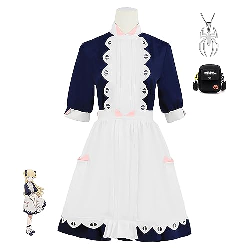 Anime SHADOWS HOUSE Cosplay Kostüm mit Halskette Abendanzug Geschenk für Manga-Liebhaber Halloween-Karneval-Party-Verkleidung Outfits Uniform für Bühnenaufführungen, Anime-Ausstellungen (S, Blau) von JOHLCR