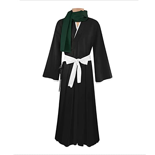 JOHLCR Anime BLEACH Cosplay Kostüm Kimono Kostüm für Halloween Karneval Anime-Charakter Hitsugaya Toushirou Geeignet für Halloween-Karneval, Bühnenspiel (M, Schwarz) von JOHLCR