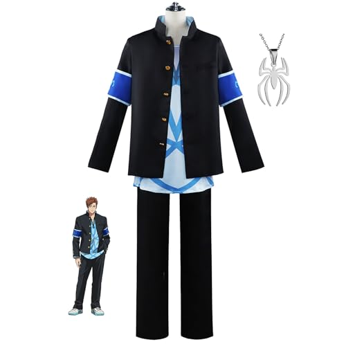 JOHLCR Anime Bucchigiri Cosplay Kostüm mit Halskette Halloween Karneval Outfits Uniform Asamine Matakara Party-Outfit Geeignet für Bühnenspiele, Geschenke, Cosplay-Liebhaber, Comics Expo (Schwarz, L) von JOHLCR