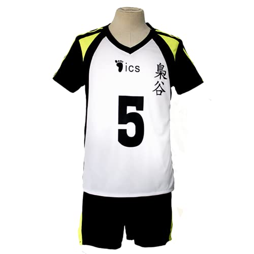 JOHLCR Anime Cosplay Kostüm Haikyuu!! Akaashi Keiji Team Trikot Jerseys Uniform Kostüm für Halloween Karneval Geeignet für Halloween, Bühnenspiel, Party (S, Schwarz) von JOHLCR