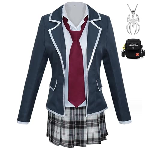 JOHLCR Anime High-Rise Invasion Cosplay Kostüm mit Halskette Geschenk Uniform für Manga-Liebhaber Halloween-Karneval-Party-Verkleidung Outfits Geeignet für Bühnenaufführungen, Anime-Messen (M, Weiß) von JOHLCR