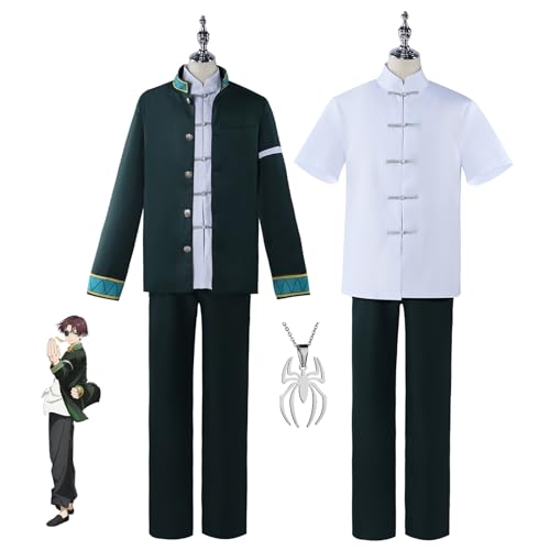 JOHLCR Anime WIND BREAKER Cosplay Kostüm mit Halskette Kostüm für Halloween Karneval Suō Hayato Outfits Uniform Geeignet für Bühnenspiele, Geschenke, Cosplay-Liebhaber, Comics Expo (Grün, XL) von JOHLCR