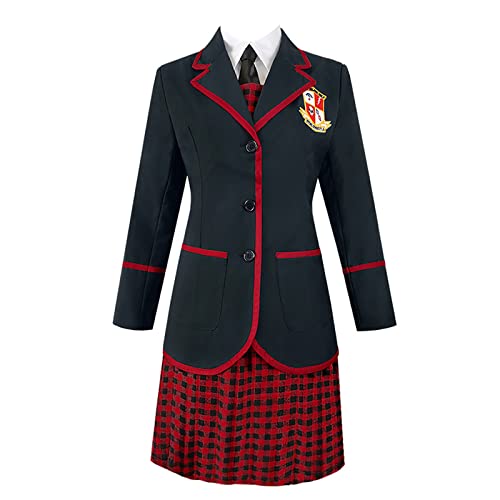 JOHLCR Frauen Cosplay Outfits The Umbrella Academy Kostüm für Halloween Karneval Uniform- Geeignet für Halloween, Bühnenspiel, Party (2XL, Schwarz) von JOHLCR