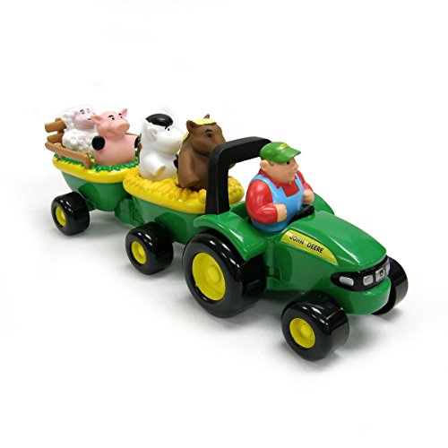 John Deere 34908 Heuwagen mit Tiergeräuschen, Spielzeuganhänger mit Bauer und 4 Tieren zum Spielen für Drinnen und Draußen, Spielzeug für Jungen, Geschenke für Kleinkinder, Für Kinder ab 18 Monaten John Deere 34908 Heuwagen mit Tiergeräuschen, Spielzeuganhänger mit Bauer und 4 Tieren zum Spielen für Drinnen und Draußen, Spielzeug für Jungen, Geschenke für Kleinkinder, Für Kinder ab 18 Monaten von JOHN DEERE
