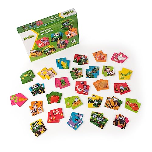 John Deere 47283 Jouets Animals Kartenspiel, Mehrfarbig, Match Game von JOHN DEERE