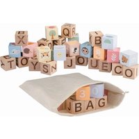 JOHNTOY 80090 Jouéco® - The Wildies Family Alphabet Blöcke mit Tasche von JOHNTOY