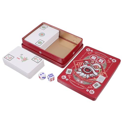 1 Satz Mahjong-Poker kostenlose Mahjong-Karten Mahjong-Karte aus PVC Mahjong Karten Mahjong Spielkarten Mahjong-Kartenset aus PVC Reise-Tischspiel Mahjong-Karte Papier rot JOINPAYA von JOINPAYA