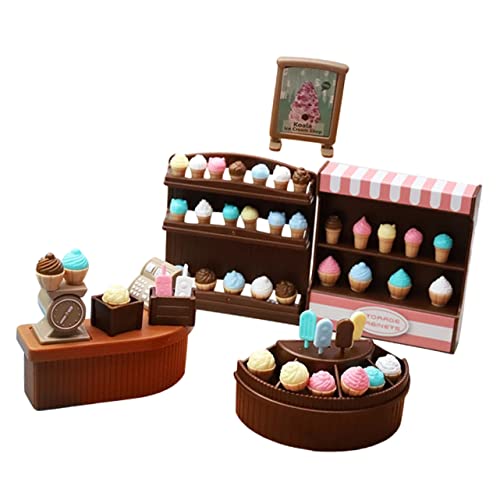 JOINPAYA 1 Set Landschaft Dekoration Jungen Und Mädchen Miniatur Puppe Ice Cream Shop von JOINPAYA