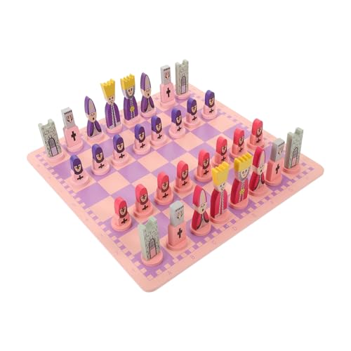 1 Satz Schach Rosa Schachspiel Elektronisches Schach Rosa Schachbrett Dame Brettspiel Schachuhr Reiseschachspiel Magnetschach Schachbrettspielzeug Violett Hölzern JOINPAYA von JOINPAYA