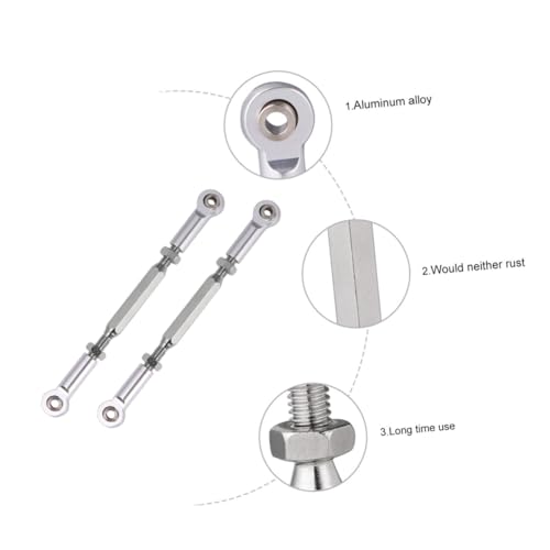 6st Aufhängestange Rc Spannschlossstange Verstellbares Spannschloss Rc Spannschlösser Rc Fahrzeug Verbindungen Zugstange Rc-stab Rc Auto Verbesserte Teile Aluminiumlegierung Silver JOINPAYA von JOINPAYA