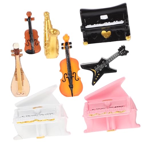 8St Ornamente für Musikinstrumente Instrumentenmodell Miniatur-Gitarrenspielzeug Miniatur-Musikinstrument zartes Mini-Instrument realistisches Miniaturspielzeug Mini-Spielzeug Harz JOINPAYA von JOINPAYA