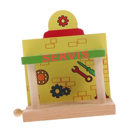 Gleiszubehör spaß Kinder holzspielzeug Holz Spielzeug Spielzeug-Zubehör laufstall Spielzeug Zugszenen-Layout-Requisite Stellen Sie Sich einen Bahnhof vor Zug-Tankstelle Gleismodell JOINPAYA von JOINPAYA