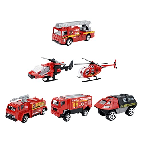 JOINPAYA 1 Auto Model Feuerwehrauto puppenwagen fire Truck Toy Automodellspielzeug Legierungsautomodell Mini Feuerwehrauto technisches Spielzeugauto Plastik rot von JOINPAYA