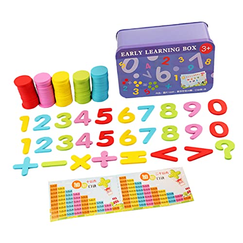 JOINPAYA 1 Box Zählwafer Zahlen Matching Puzzle Zahlenspielzeug Lernspielzeug Mathe Zählspielzeug Für Kleinkinder Für Mathe Lernspielzeug Arithmetik Chip Holz von JOINPAYA