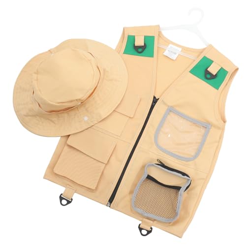 JOINPAYA 1 Forscher Weste Explorer-Kleid-Accessoires Cosplay Explorer Kleid Zubehör Entdeckerkostüm Für Cosplay-Explorer-Requisiten Explorer-Performance-Requisiten Beige Stoff von JOINPAYA