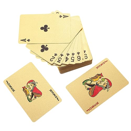 JOINPAYA 1 Kartenspielen Jumbo Decks Dekorative Spielkarten Jetons Goldene Spielkarten Reisespiele Canasta-Karten Coole Pokerkarten Inhaber Kartenhalter Wasserdicht Poker-Spielkarte PVC von JOINPAYA