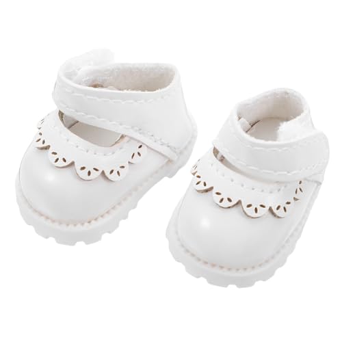 JOINPAYA 1 Paar Puppenschuhe, Mini-Pu, süße Elfenschuhe, Rollenspiel-Anziehkostüm für 17 cm große Puppen, Blindboxen, Figur, Kleidungszubehör, Weiß JOINPAYA 1 Paar Puppenschuhe, Mini-Pu, süße Elfenschuhe, Rollenspiel-Anziehkostüm für 17 cm große Puppen, Blindboxen, Figur, Kleidungszubehör, Weiß von JOINPAYA