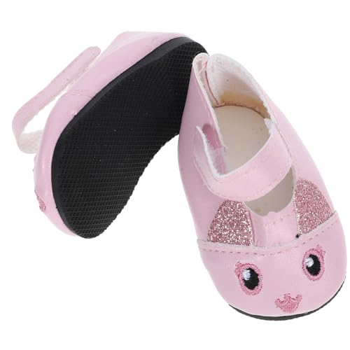 JOINPAYA 1 Paar Puppenschuhe kleine Puppen Plüschpuppe Mini-Babys Puppenhaus Puppenwagen puppenzubehör Puppen Schuhe Dolls Schuhe Exquisite Minischuhe Miniatur-Schuhe Stoffschuhe Rosa von JOINPAYA