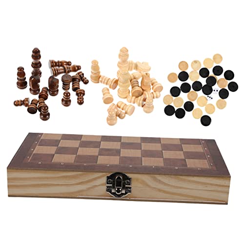 JOINPAYA 1 Satz 3 1 Internationales Schach 3 In 1 Schachspielzeug Intelligenzschach Lernschach 3 In 1 Brettschach 3 In 1 Schach Holzschachspiel Lernspielzeug Aus Holz von JOINPAYA