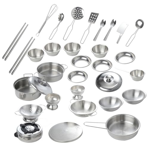 JOINPAYA 1 Satz 32St Küchenspielzeug für geschirrset kinderküche Kitchen Set for Spielzeugkochset kinderkochgeschirrset Besteck Mini-Simulation Küchenspielzeug von JOINPAYA