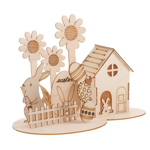 JOINPAYA 1 Satz 3D-Puzzle-Kaninchen Tischdeko für Ostern Osterei-Figur Mini-Kaninchen-Häschen-Figuren Puzzlematte Ostern 3D-Puzzle-Spielzeug Osterspielzeug für Kleinkinder Lernpuzzle Holz von JOINPAYA