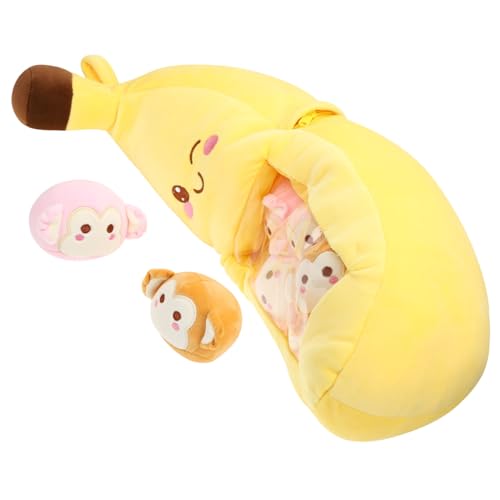 JOINPAYA 1 Satz Bananenkissen Bananenplüschkissen Kuscheltiere Für Mädchen Goodie-Bag-Spielzeug Plüschkissen Für Kinderspielzeug Mini-affen Mini-dekor Mini-Essen Yellow Pp Baumwolle von JOINPAYA